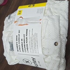 Hurley Size S White 2-Piece Swim Cover-Up Set